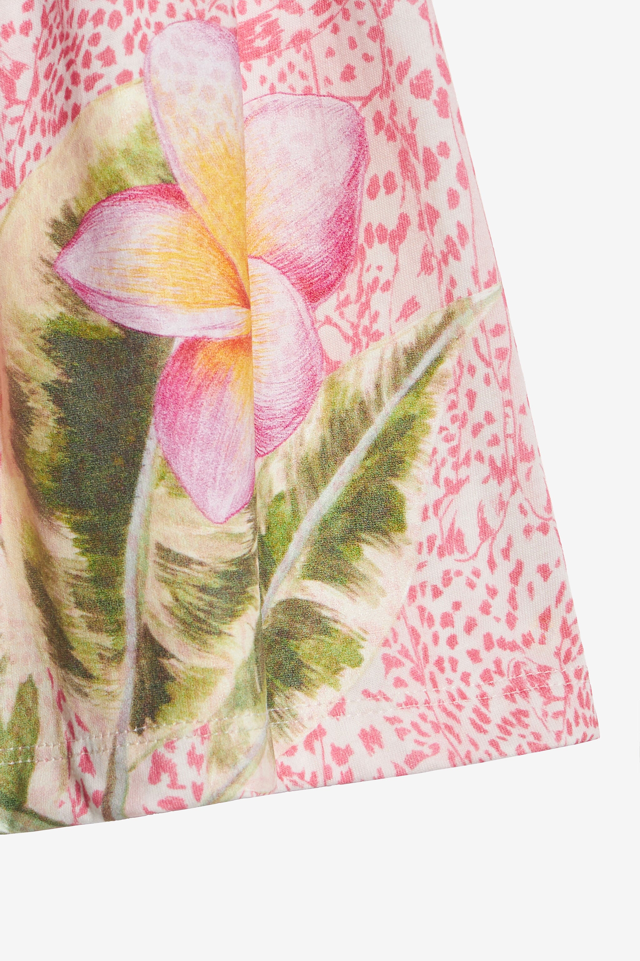 JU Dress With Broderie Anglaise And Printed Skirt JU Dress With Broderie Anglaise And Printed Skirt MILKY WHITE/PINK UJT10N-JD001