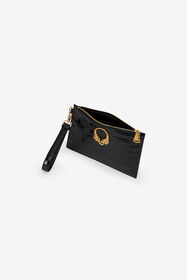 RC Crocodile-embossed leather clutch RC Crocodile-embossed leather clutch BLACK WKA008-PZ975