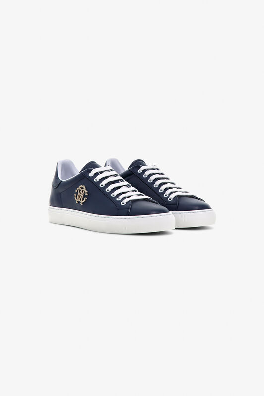 RC Leather Sneakers with Logo Dark blue OOS00D-PZ085