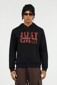JC Black Hoodie With Logo Print BLACK VFT087-VF131
