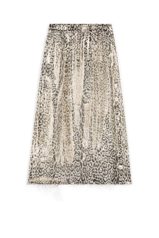 JU Jaguar-Print Skirt JU Jaguar-Print Skirt Light brown FJG054-ITCW0