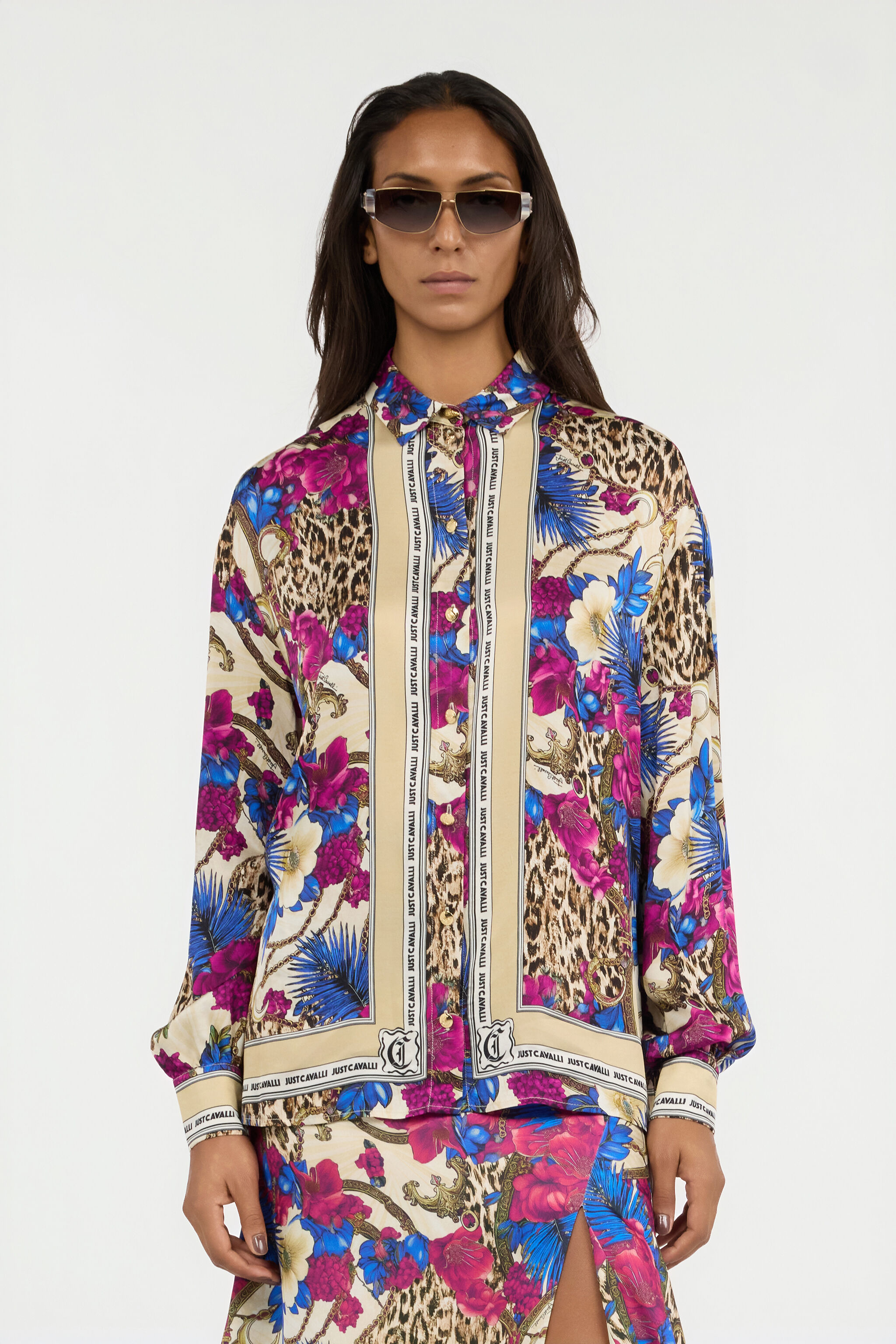 JC Flower Leopard Print Shirt JC Flower Leopard Print Shirt 700 BEIGE + 343 CILI VFT226-VF373