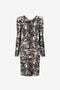 RC Midikleid mit Blumen-Print SILVER/BLACK PQT10B-LNF03