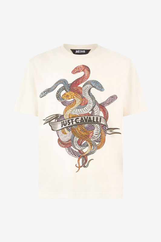 JC T-Shirt Mit Bunten Schlangen Elfenbein UFT061-UF081