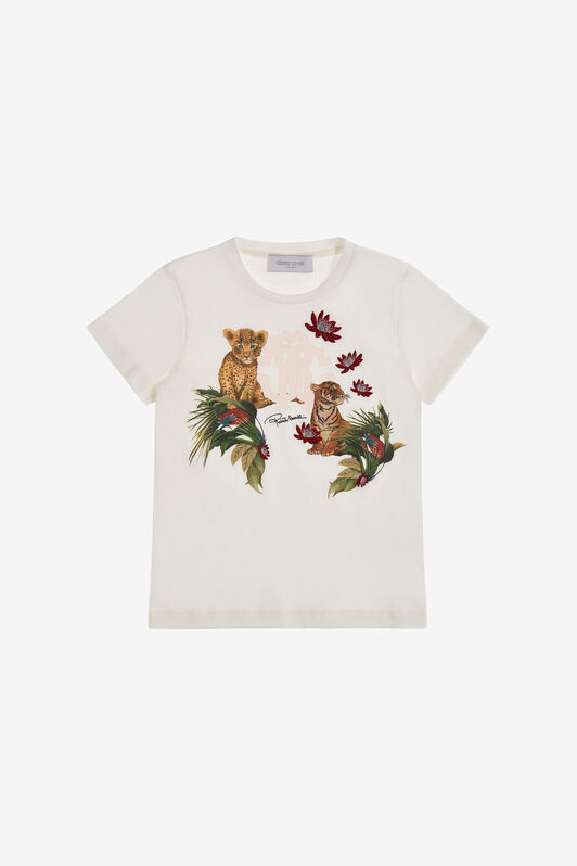 JU T-shirt with Logo and print White SJT652-JD001
