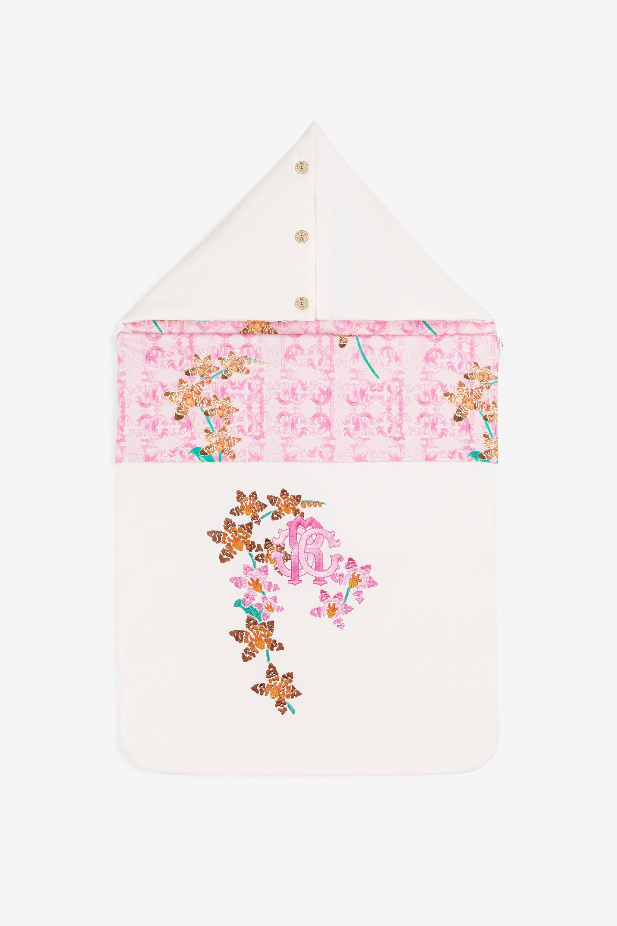 JU Logo-embroidered monogram-print nest Pink QJT874-JFG19