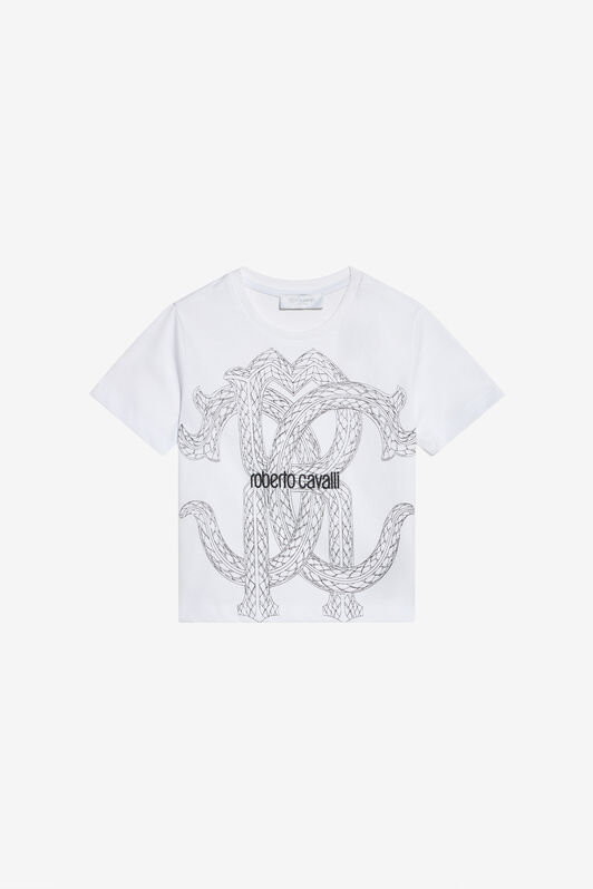JU Weißes T-Shirt mit Maxi-RC-Monogramm WHITE XJT62Z-JD001