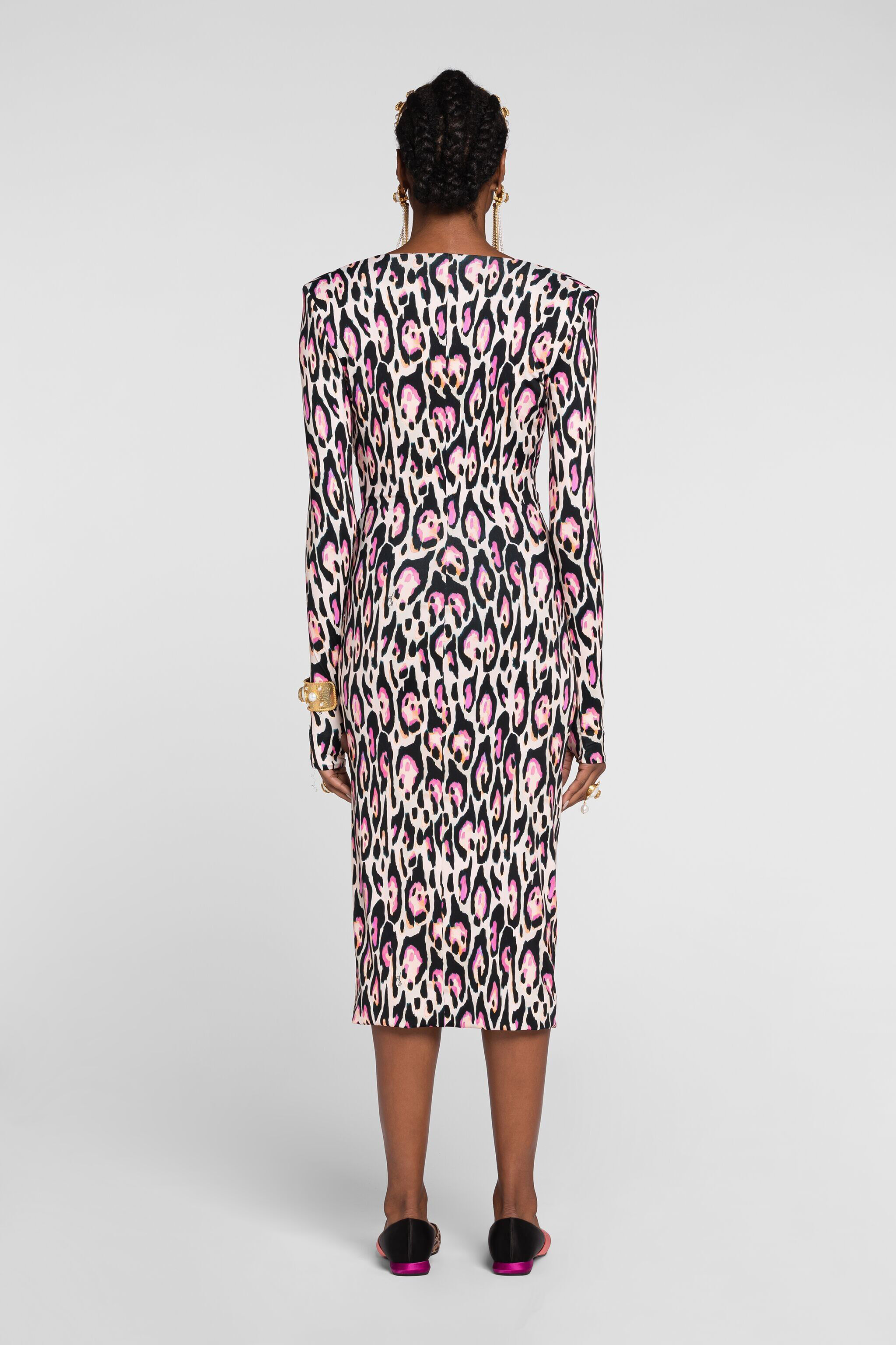 RC Jaguar-Print Dress RC Jaguar-Print Dress Pink QKT106-LNF68