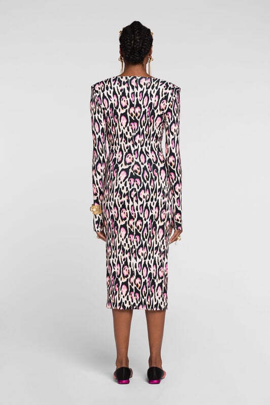 RC Jaguar-Print Dress RC Jaguar-Print Dress Pink QKT106-LNF68