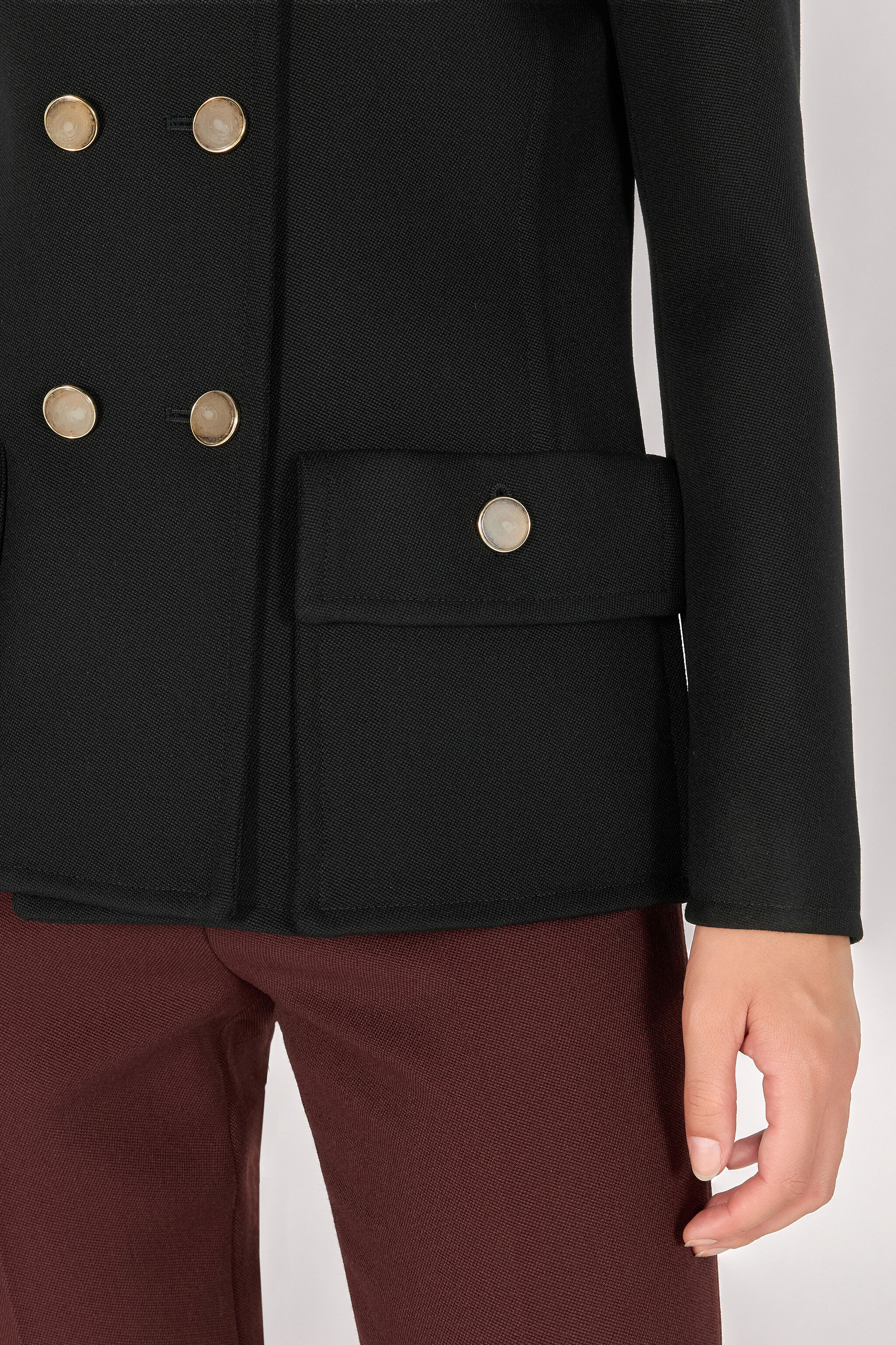 RC Double-breasted equestrian-style blazer RC Double-breasted equestrian-style blazer Black TWT407-WP059