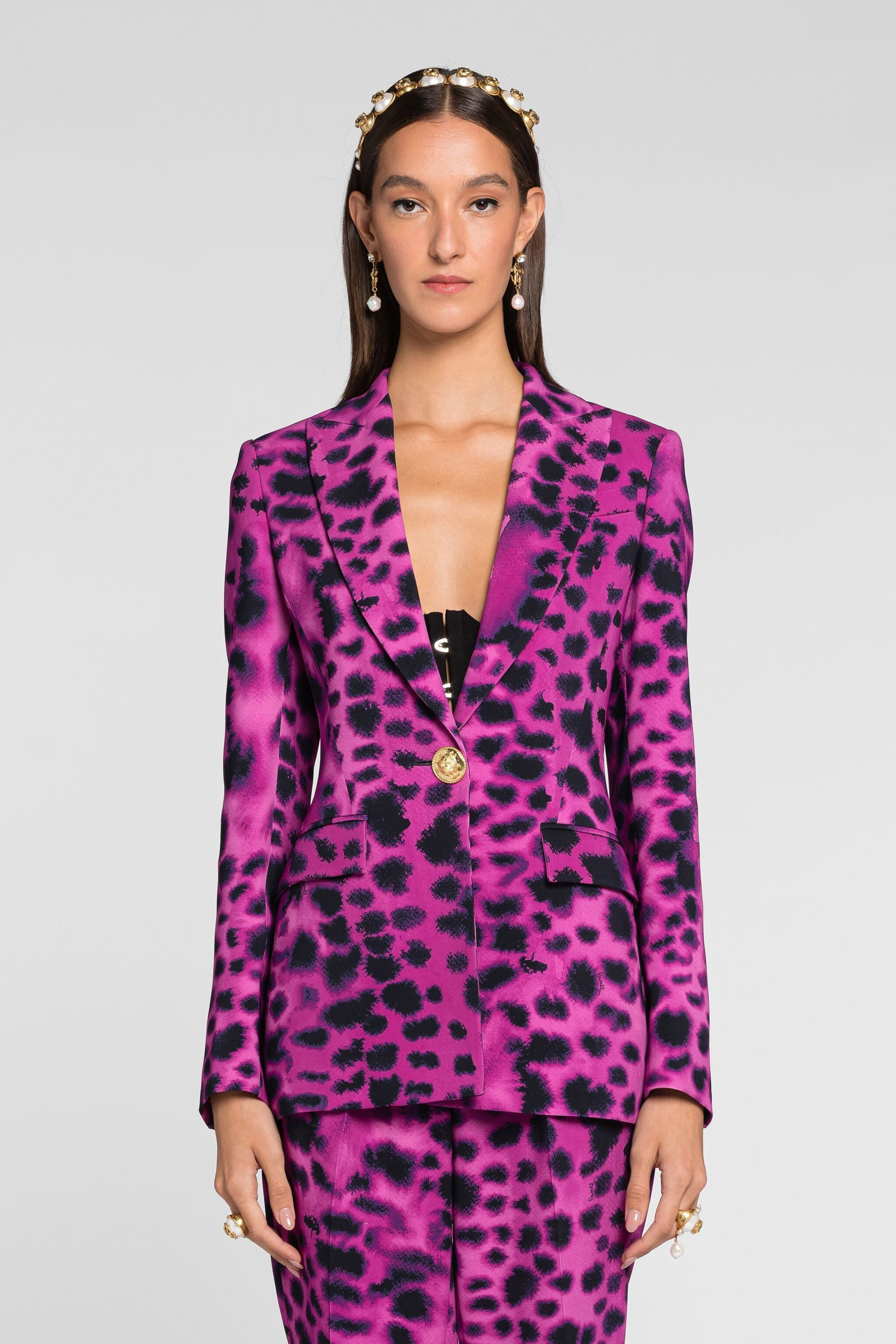 RC Einreihiger Blazer mit Murena-Print RC Einreihiger Blazer mit Murena-Print Lila QKT401-7OF49