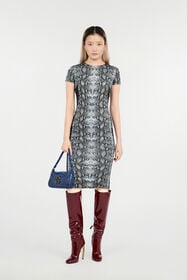RC Snake Print Midi Dress PYTHON/BLACK QOT10B-5SR25