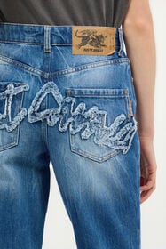 JC Jean Cropped Avec Logo Au Dos Bleu clair UFJ007-UF134