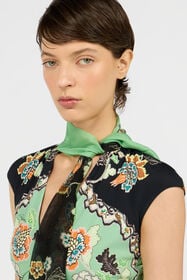 RC Top in Kimono Print GREEN/BLACK XQT605-LNT25