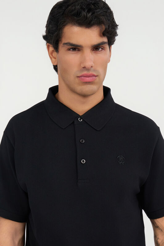 RC Black Polo with Monogram RC RC Black Polo with Monogram RC Black QOT65A-KB001