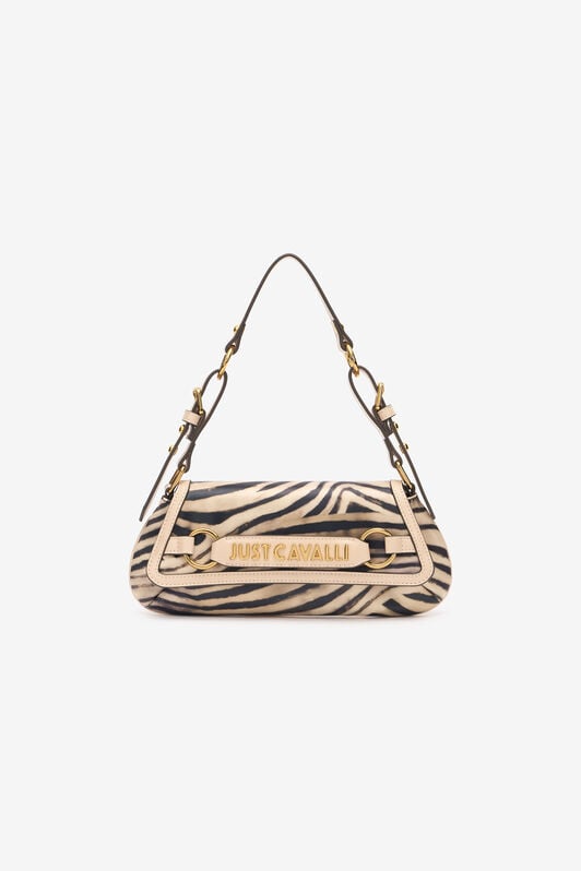 JC Shoulder Bag With Tiger Skin Print And Logo JC Shoulder Bag With Tiger Skin Print And Logo Light Brown UFB100-UF469