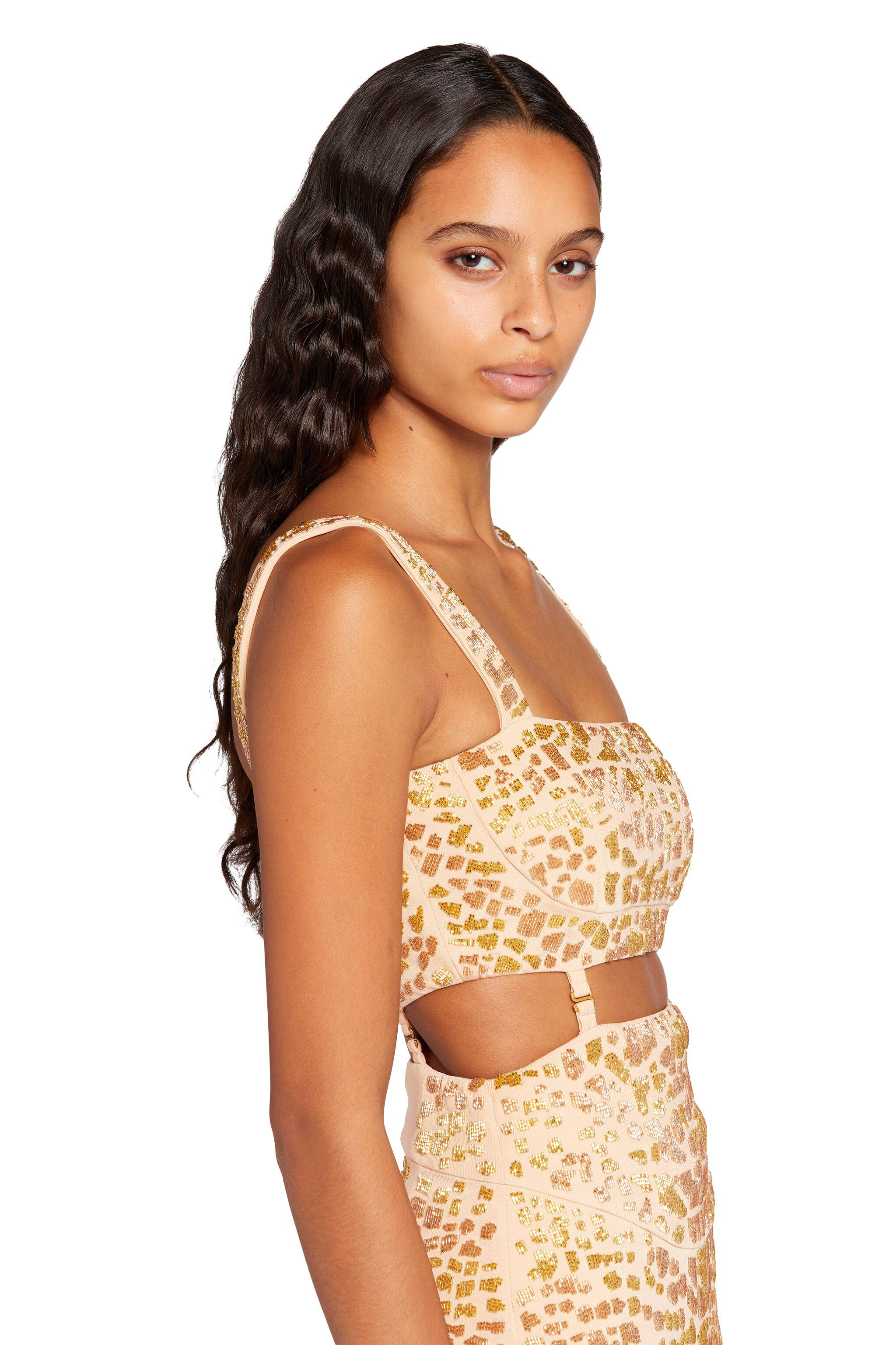 RC Leopard Bead-Embellished Mini Dress RC Leopard Bead-Embellished Mini Dress Pink JQR155-JJ050