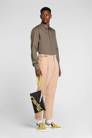 RC Pleat-detail straight-leg trousers Light Brown QRT204-FN061