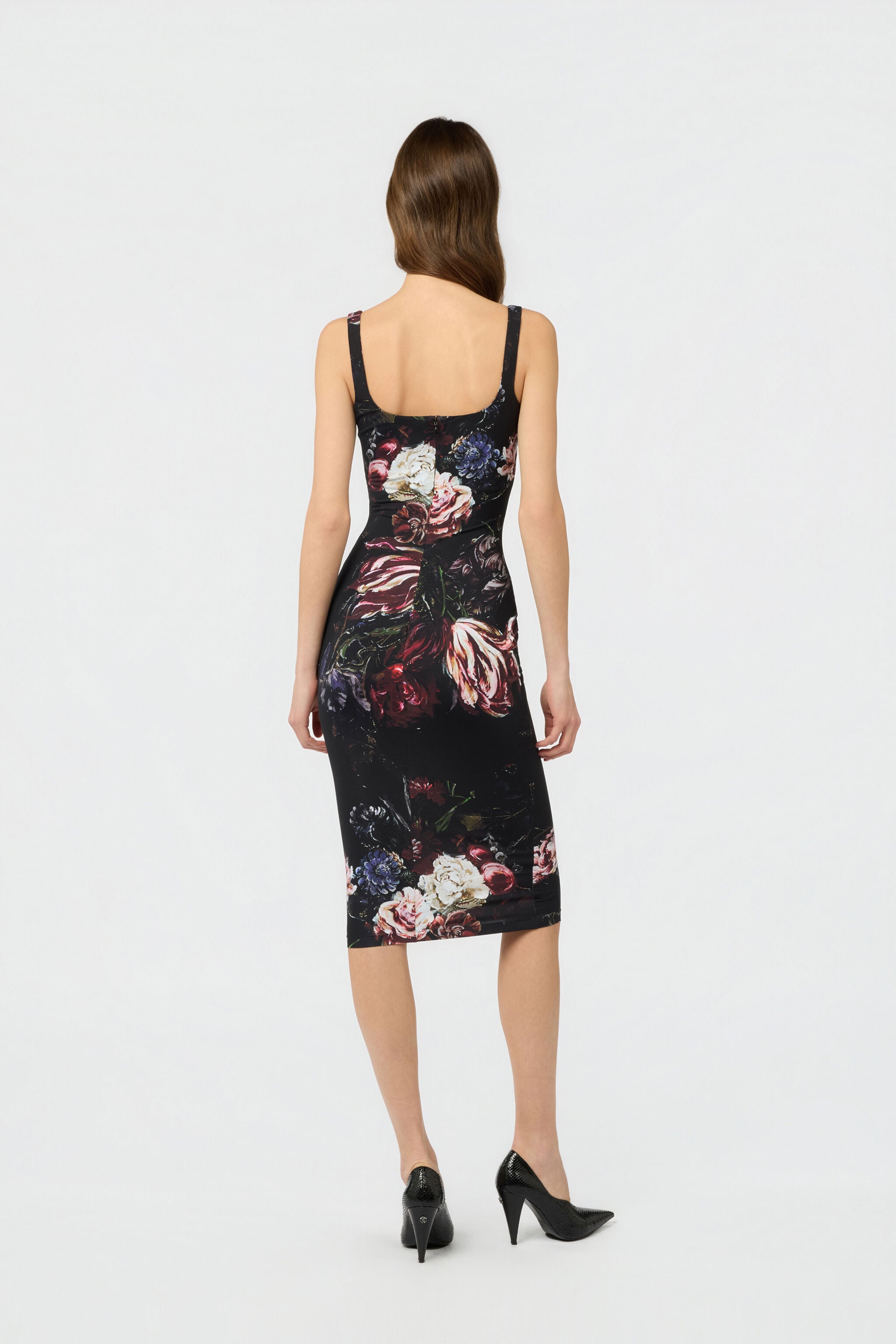 RC Midi-Kleid Mit Fiammingo Flowers-Print RC Midi-Kleid Mit Fiammingo Flowers-Print BLACK/PINK XWT137-LNT77