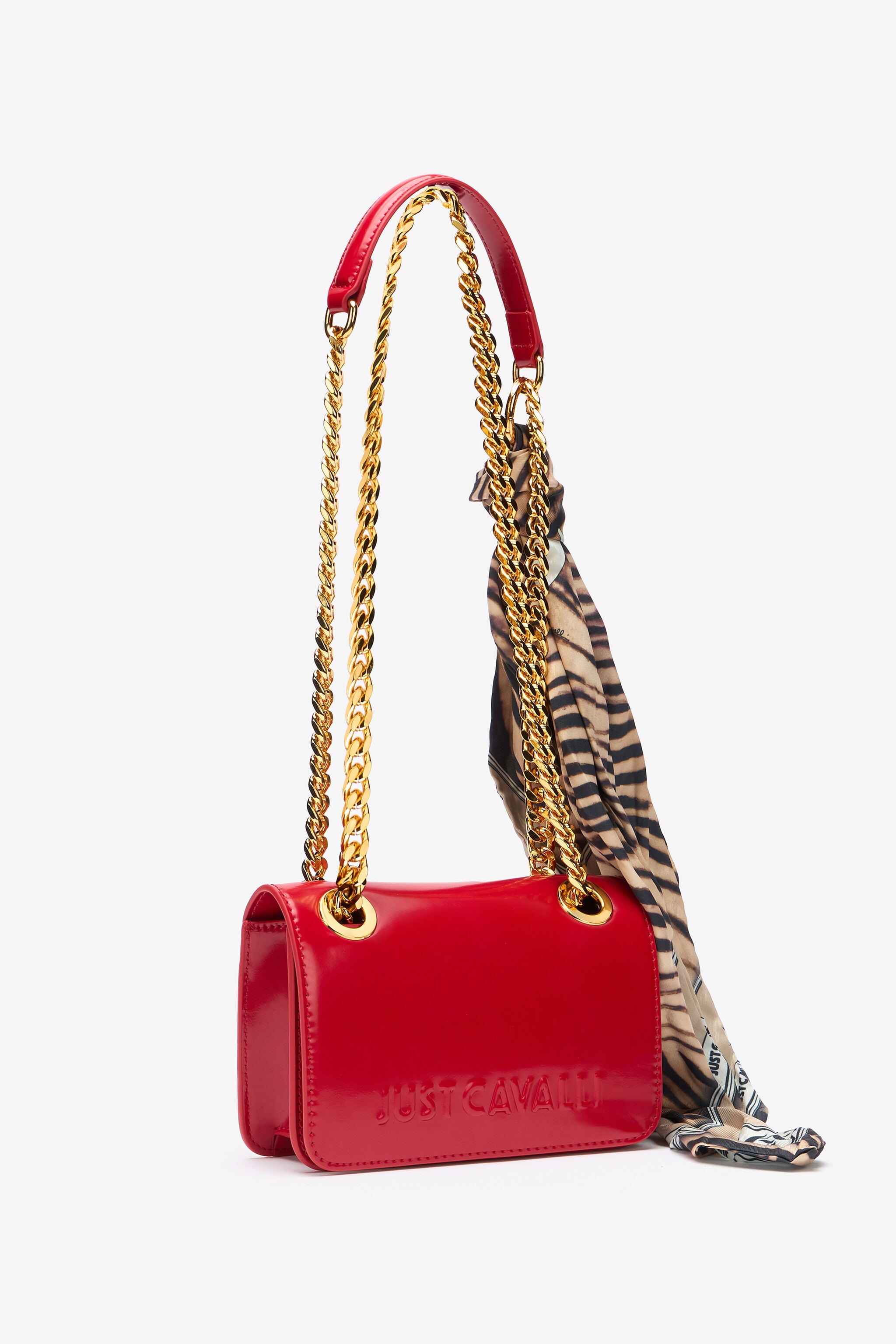 JC Bag With Chain Handles And Scarf JC Bag With Chain Handles And Scarf UFB092-UF461