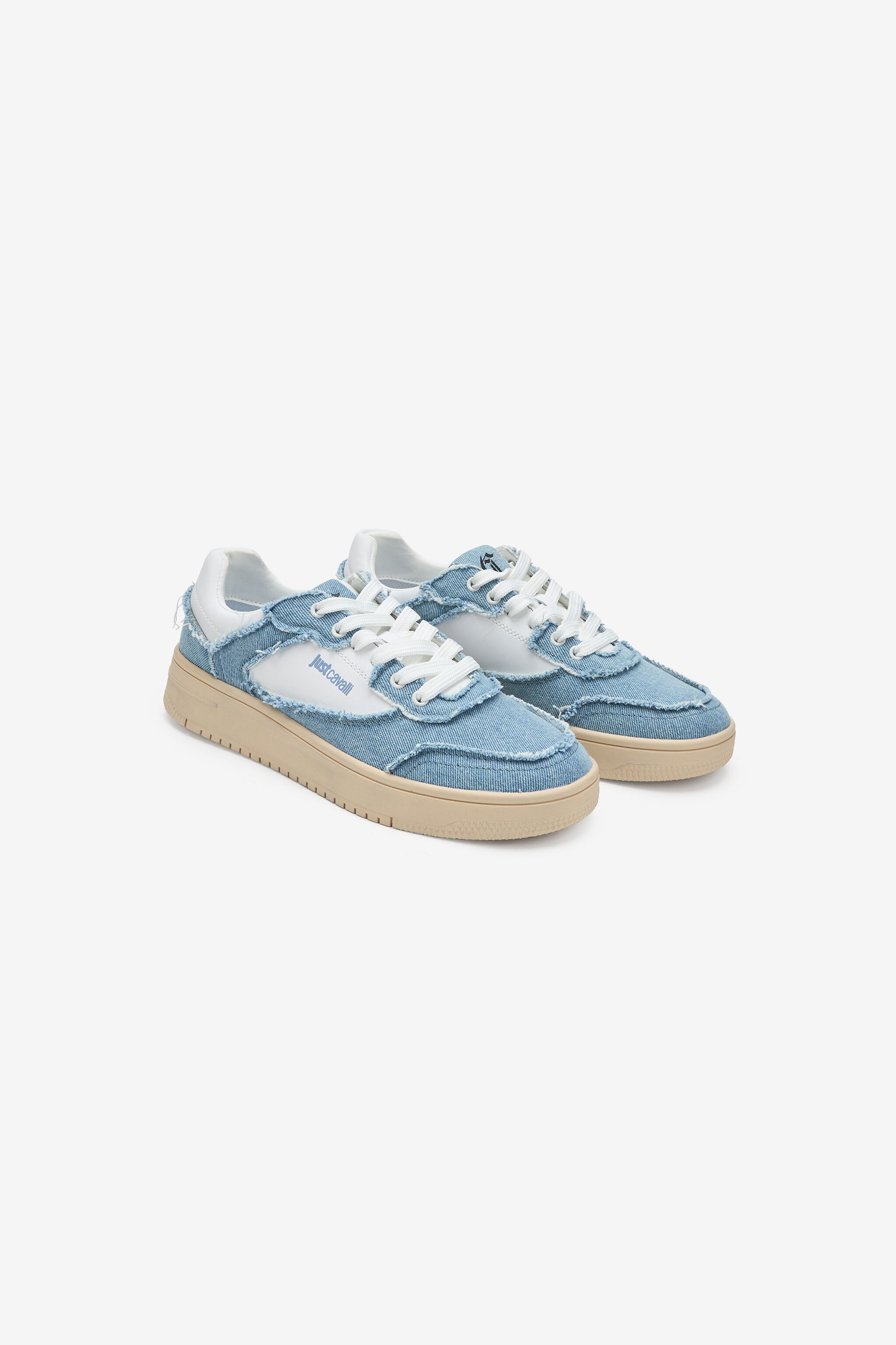 JC Sneakers in Cotton Denim and Leather JC Sneakers in Cotton Denim and Leather 003 WHITE + 914 DENI WFS029-WF237