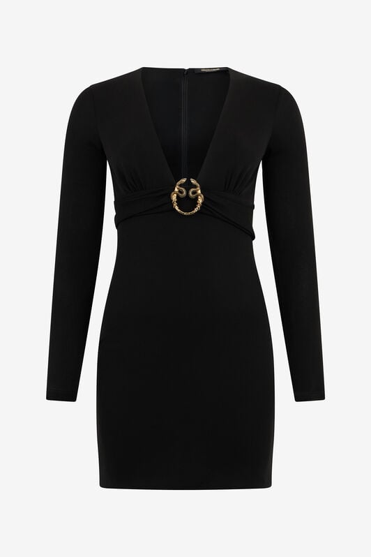 RC Black Dress Mini With Plunging Neckline RC Black Dress Mini With Plunging Neckline BLACK WKT123-JE034