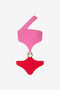 RC Maillot de bain une pièce asymétrique avec détail bijou RC Maillot de bain une pièce asymétrique avec détail bijou PINK/RED WQW004-LL030
