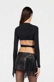 RC Serpentine Print Top BLACK XQT601-NLS36