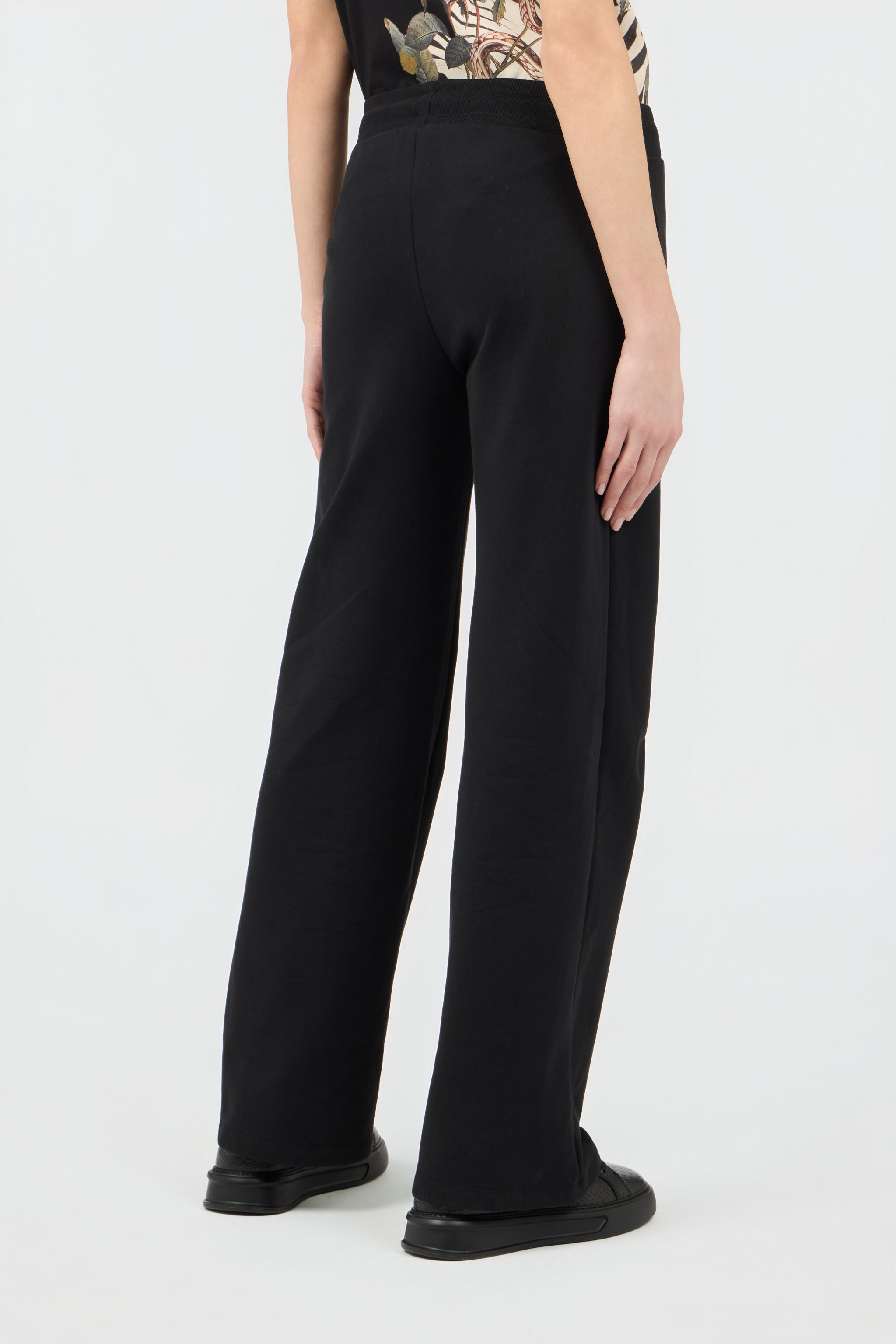 RC Pantaloni In Cotone Neri Con Monogram RC BLACK SOT20H-CF013