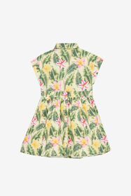 JU Robe À Imprimé Feuilles Et Fleurs Vert clair UJT10F-7MO38