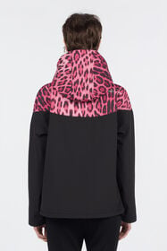CL Blouson Bomber à Capuche en Imprimé Léopard Black/pink RXT40J-SB001