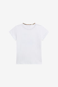 JU T-shirt Con Logo RC Floreale E Dettaglio Leopard OPTICAL WHITE WJT60Q-JD001
