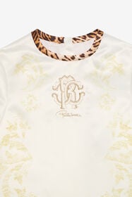 JU Robe en soie imprimée MILKY WHITE VJT10C-RDJ02