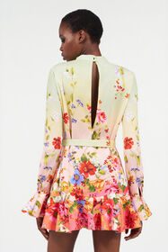 RC Miami Print Mini Dress GREEN/FUCHSIA WQT104-3AR32