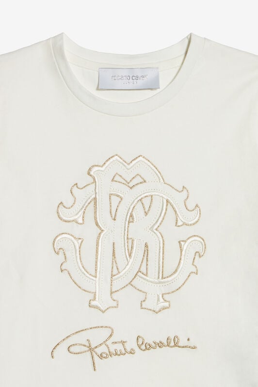 JU T-Shirt With Embroidered RC Monogram And Logo JU T-Shirt With Embroidered RC Monogram And Logo MILKY WHITE UJT62C-JD001