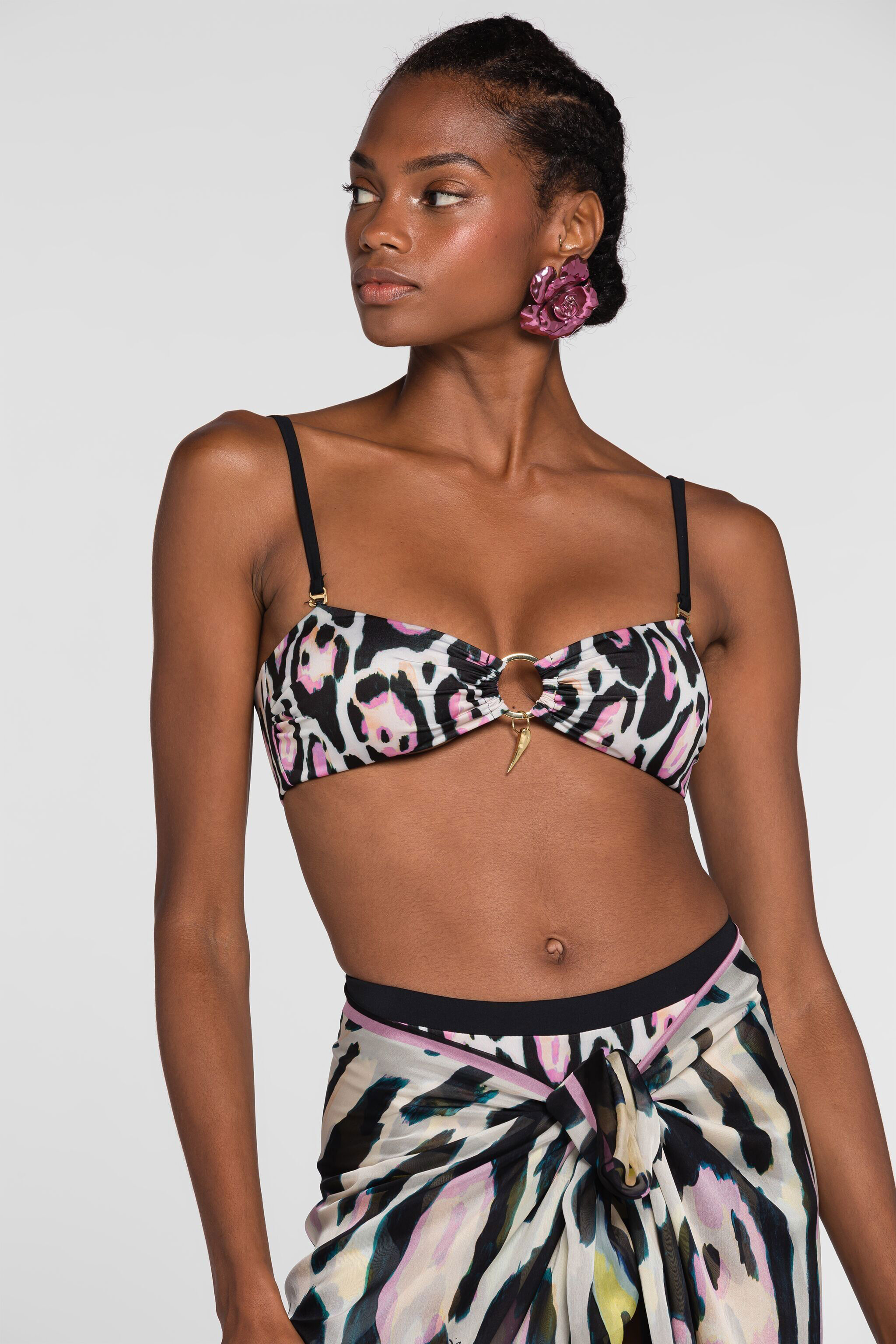 RC Jaguar-print bikini top ROSA QKW00I-LNF54