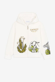 JU Animal And Slogan-Print Zip Hoodie Blanco PJT910-CF050
