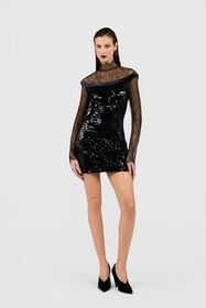 RC Dress in Lace with Sequins BLACK XWT121-FT075