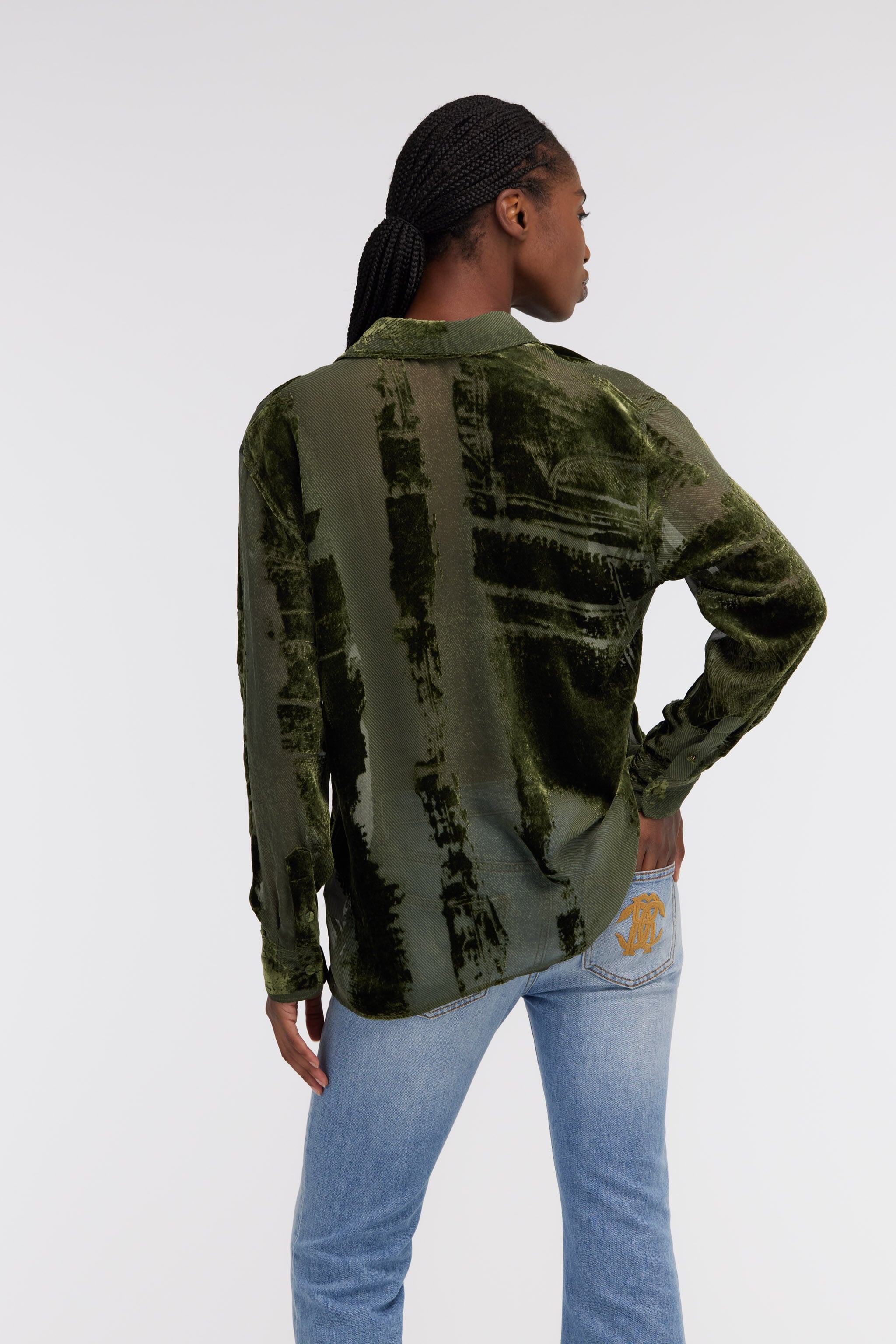 RC Devoré shirt Dark green SKT704-VL041