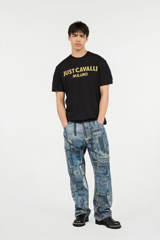 JC T-Shirt With Flocked Logo JC T-Shirt With Flocked Logo BLACK UFT058-UF078