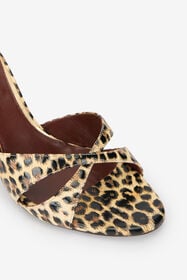 RC Leather Sandals with Leopard Print NATURAL WKS010-PZS02