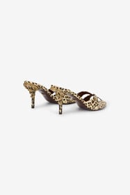 RC Leather Sandals with Leopard Print NATURAL WKS010-PZS02
