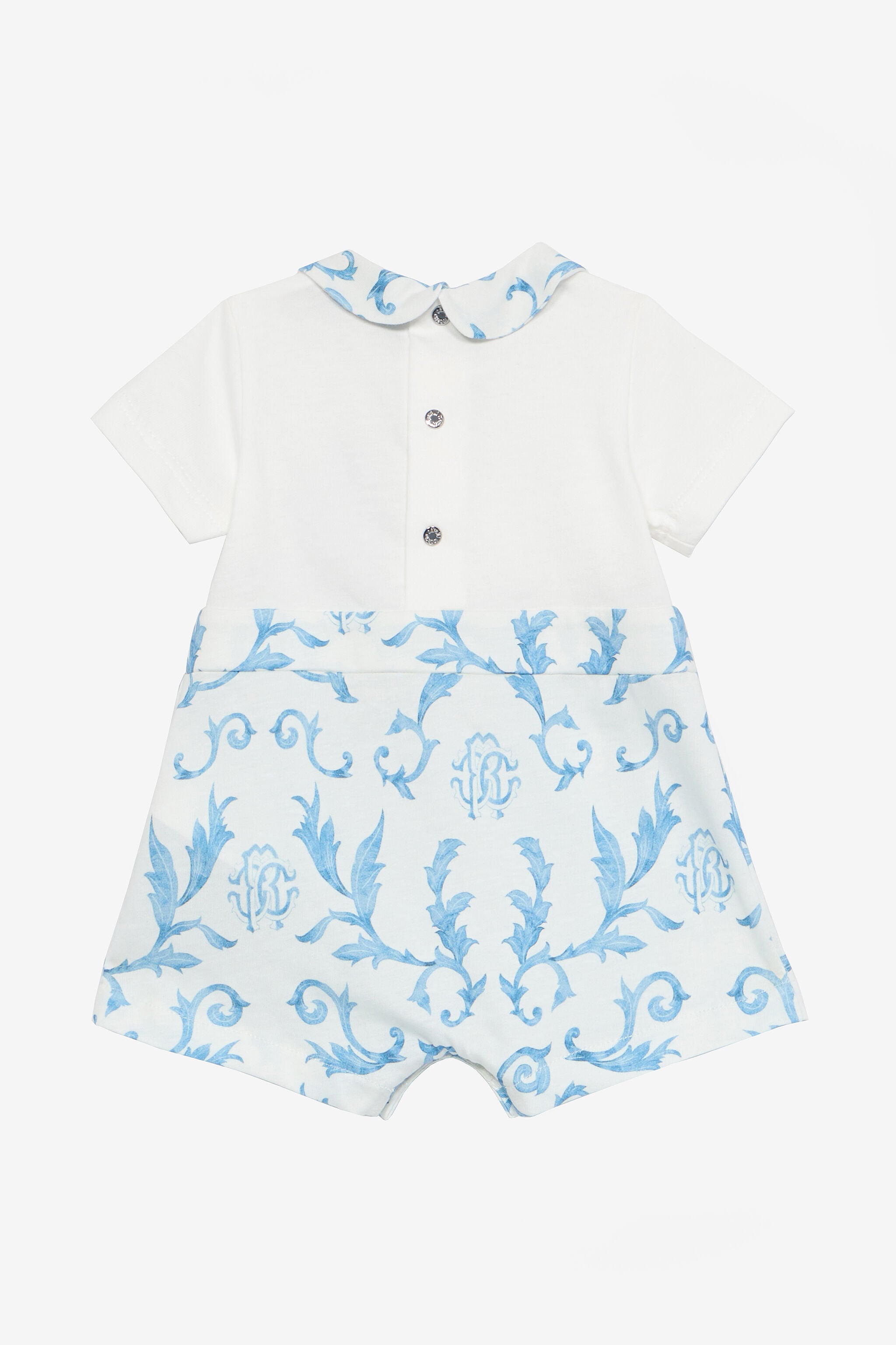 JU Romper Suit And Hat Set With RC Monogram JU Romper Suit And Hat Set With RC Monogram Light blue UJT812-JD001