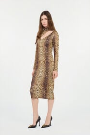 RC Vestido Midi con Estampado de Leopardo JAGUAR ROM10A-MSG34