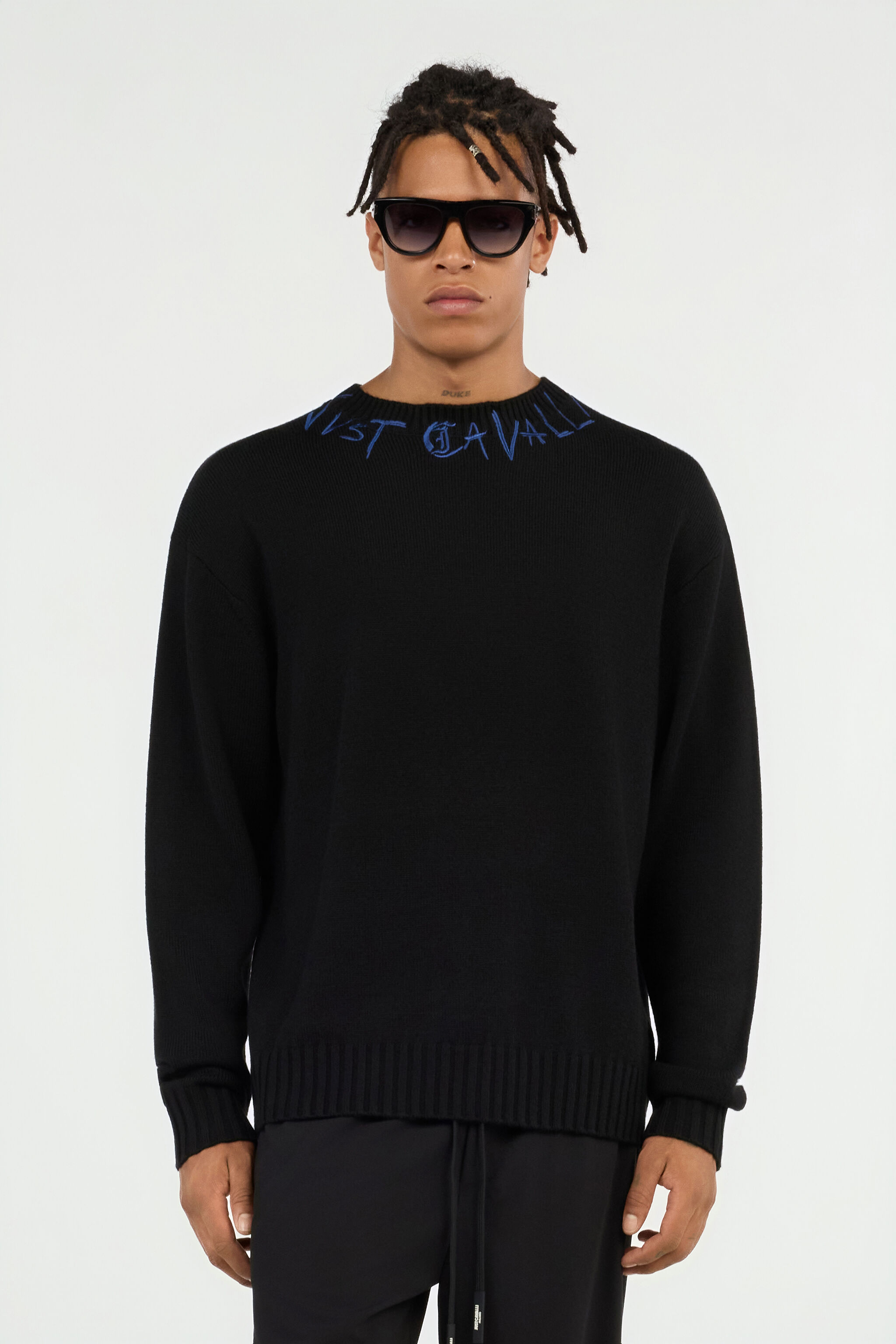 JC Pull Noir Avec Logo Brodé JC Pull Noir Avec Logo Brodé BLACK VFM002-VF050