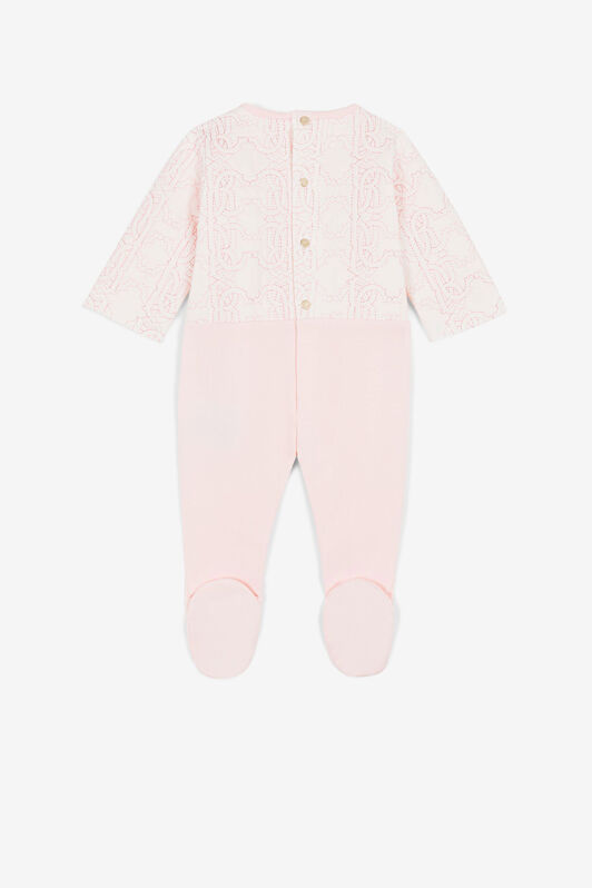 JU RC Monogram-Embroidered Babygrow Set Pink PJT807-JME21