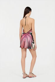 RC Ray Of Paradise Print Silk Mini Dress CORAL XKT101-4QM33