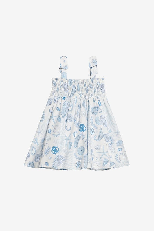 JU Dress With RC Monogram And Marine Print JU Dress With RC Monogram And Marine Print Light blue UJT112-7MO39