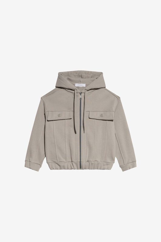 JU Eleganter Hoodie in Taupe JU Eleganter Hoodie in Taupe ICE GREY XJT67C-CF014