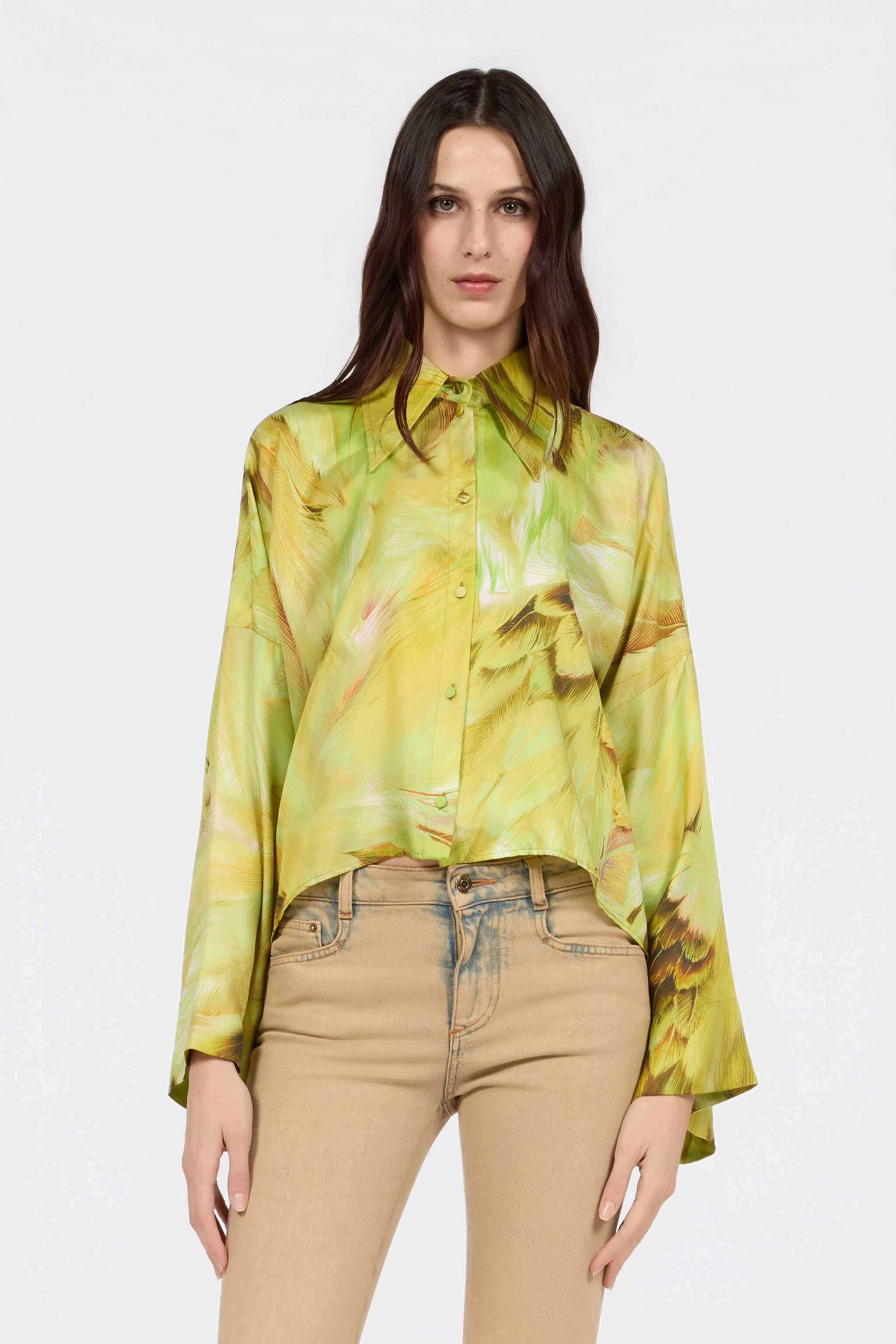 RC Plumage print shirt LIME SWT705-4QL71